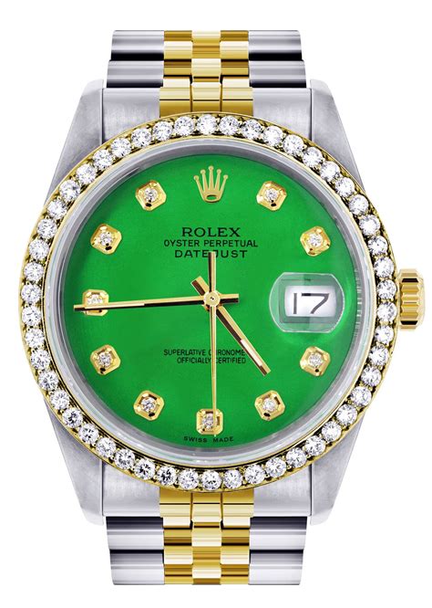 rolex gold with green face|gold rolex with green dial.